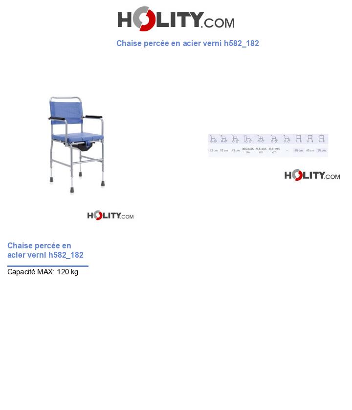 Chaise percée en acier verni h582_182