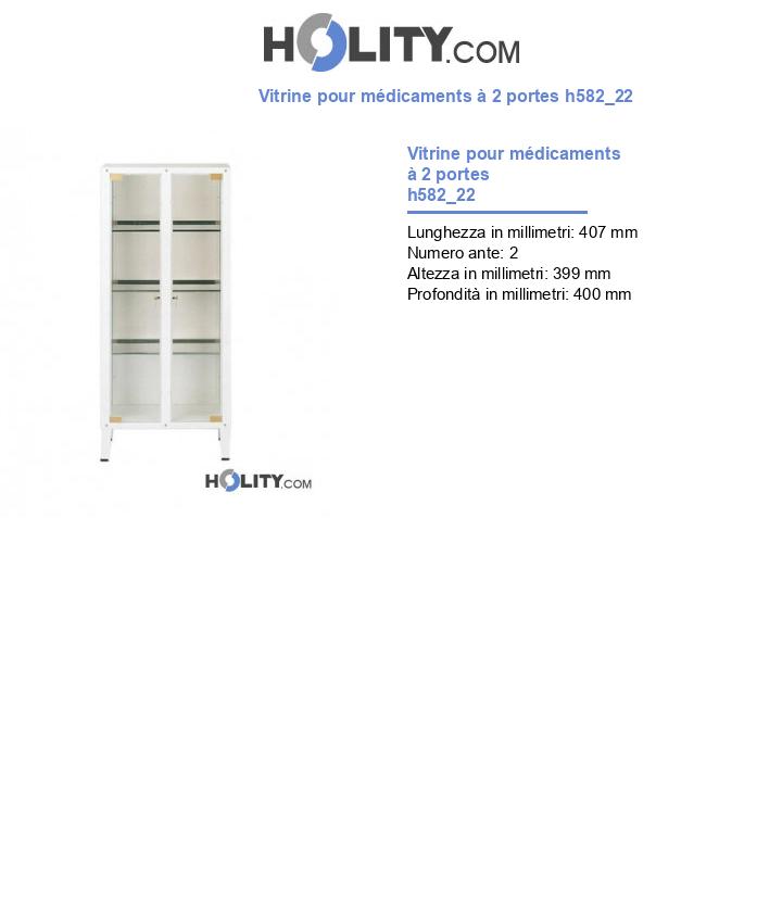 Vitrine pour médicaments à 2 portes h582_22