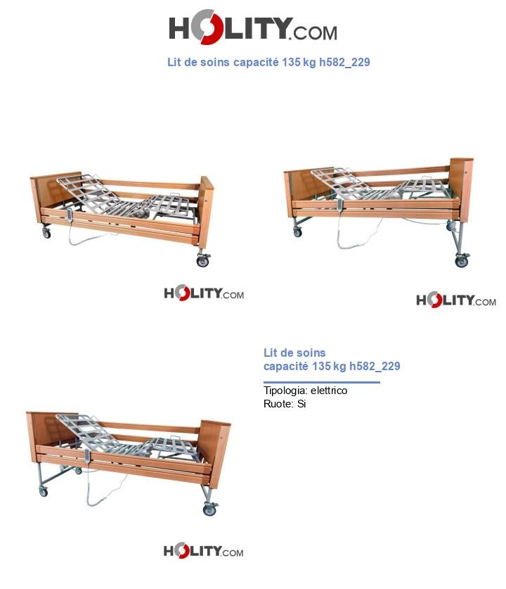Lit de soins capacité 135 kg h582_229