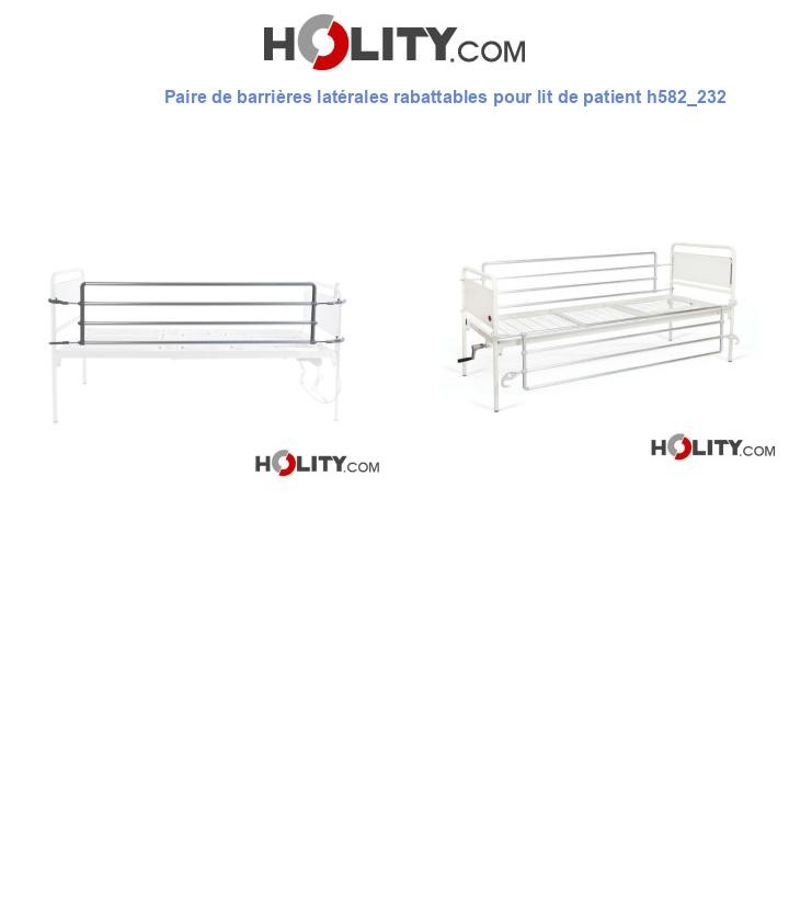 Paire de barrières latérales rabattables pour lit de patient h582_232