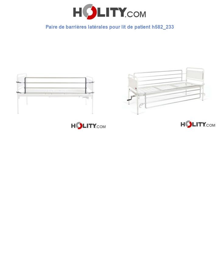 Paire de barrières latérales pour lit de patient h582_233