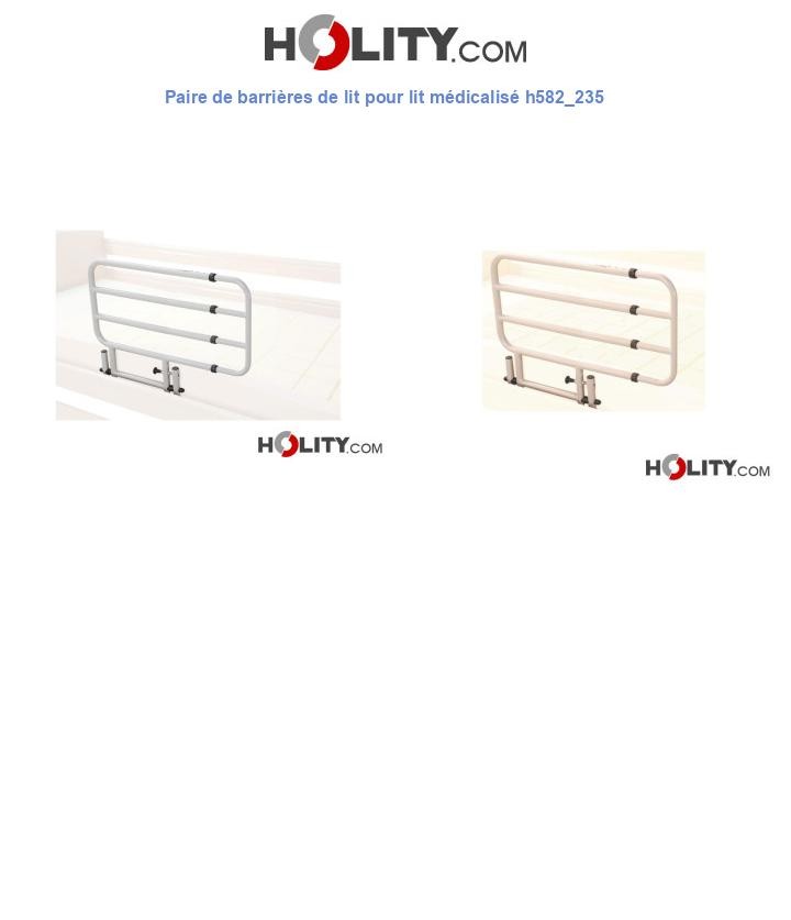 Paire de barrières de lit pour lit médicalisé h582_235