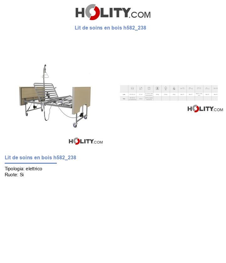 Lit de soins en bois h582_238