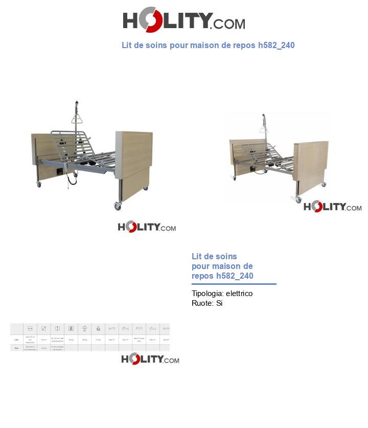 Lit de soins pour maison de repos h582_240