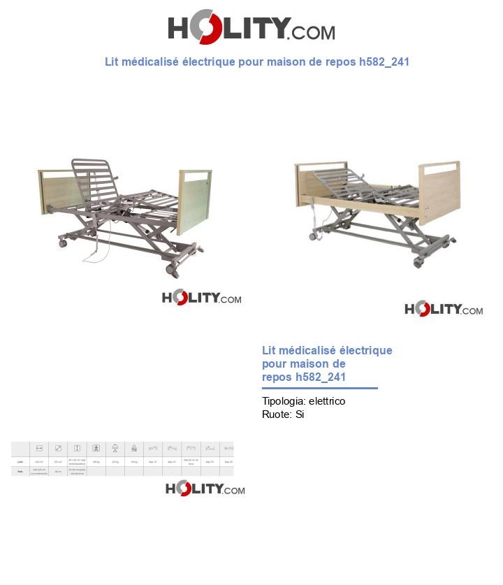 Lit médicalisé électrique pour maison de repos h582_241