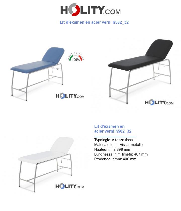 Lit d'examen en acier verni h582_32