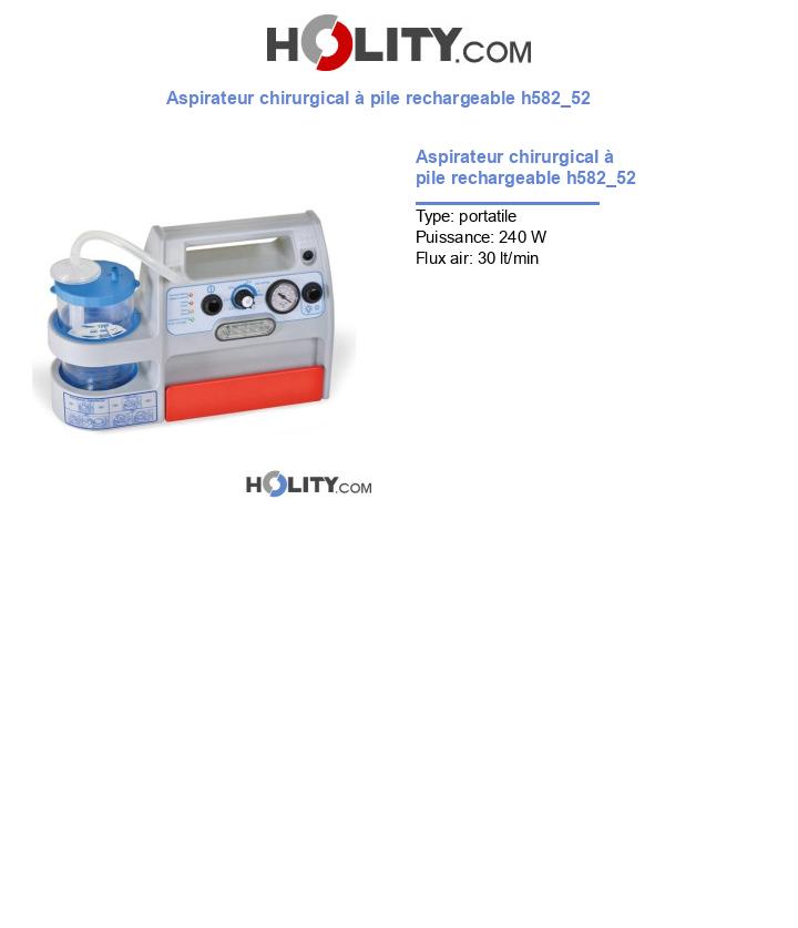 Aspirateur chirurgical à pile rechargeable h582_52