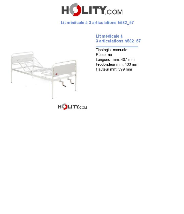 Lit médicale à 3 articulations h582_57