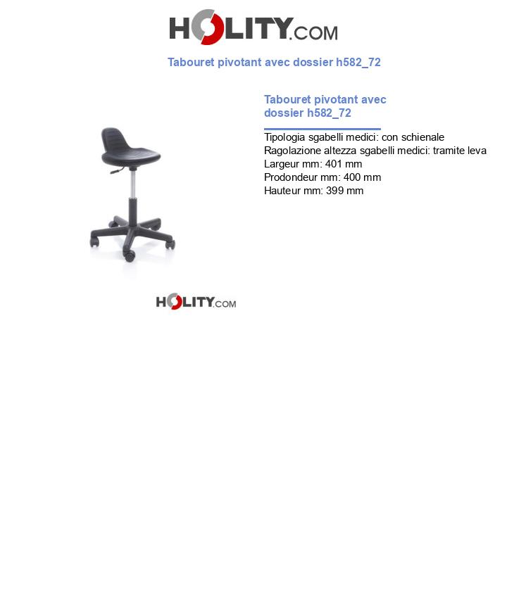 Tabouret pivotant avec dossier h582_72