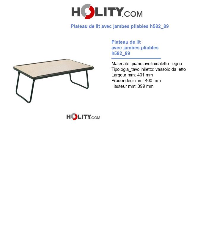 Plateau de lit avec jambes pliables h582_89