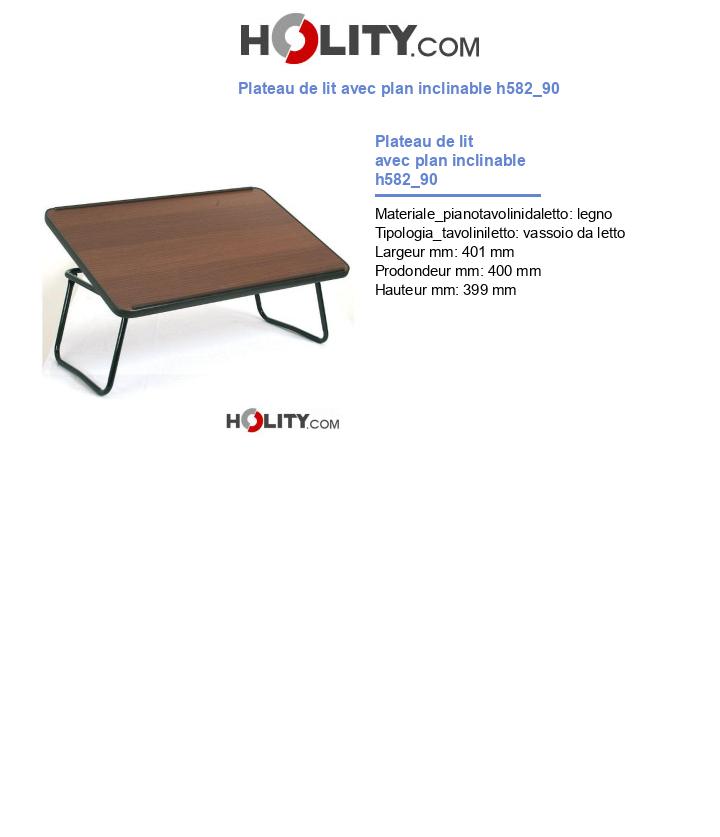 Plateau de lit avec plan inclinable h582_90