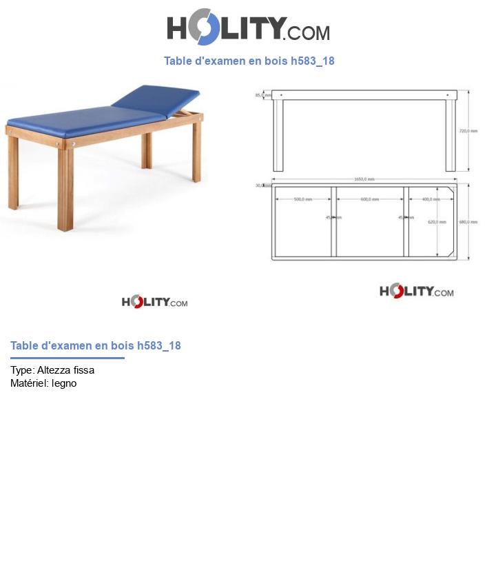 Table d'examen en bois h583_18