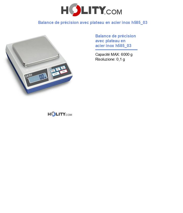 Balance de précision avec plateau en acier inox h585_03