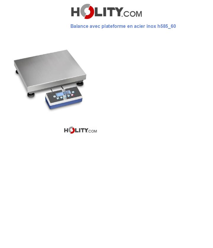 Balance avec plateforme en acier inox h585_60