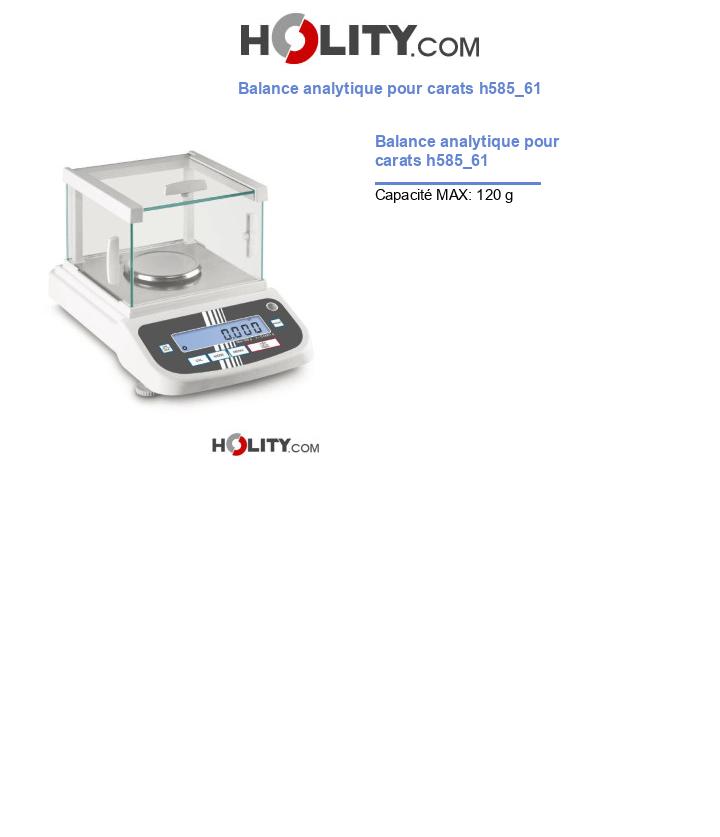 Balance analytique pour carats h585_61