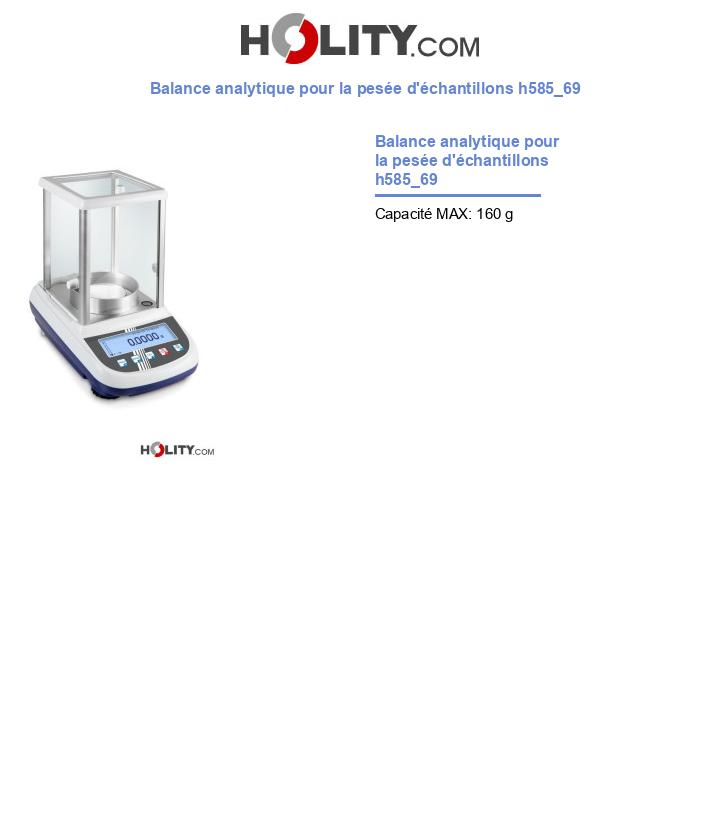 Balance analytique pour la pesée d'échantillons h585_69