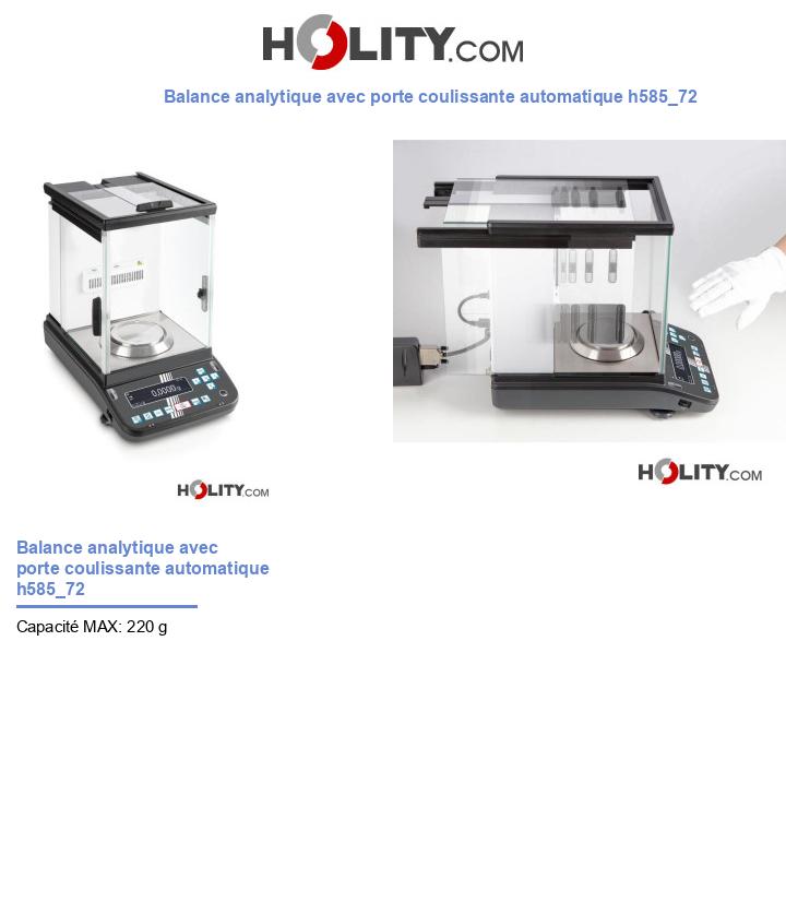 Balance analytique avec porte coulissante automatique h585_72