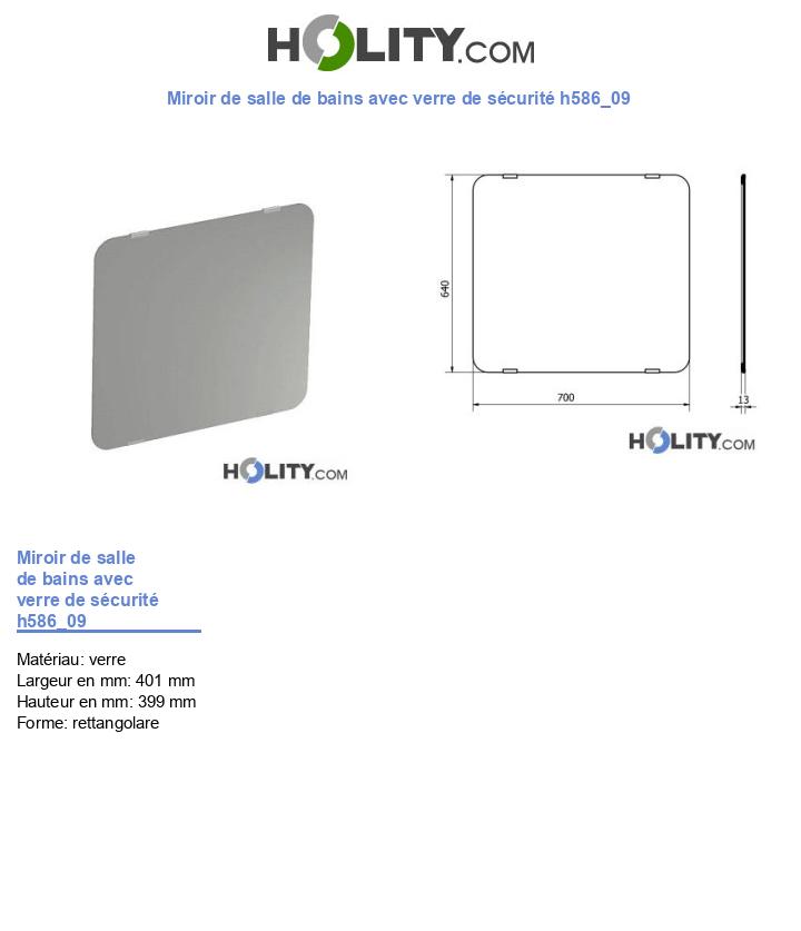 Miroir de salle de bains avec verre de sécurité h586_09