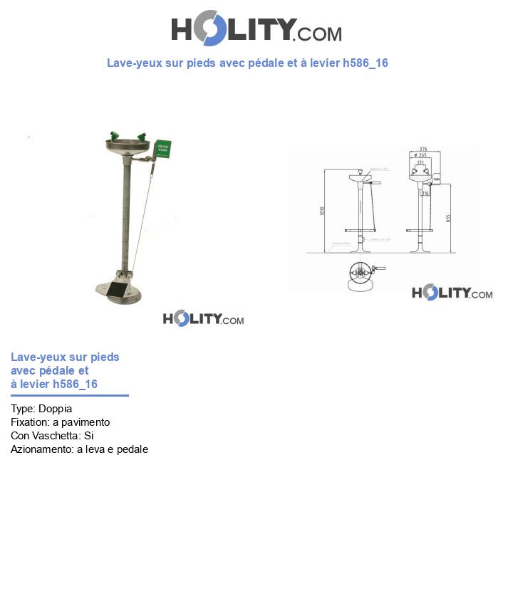 Lave-yeux sur pieds avec pédale et à levier h586_16