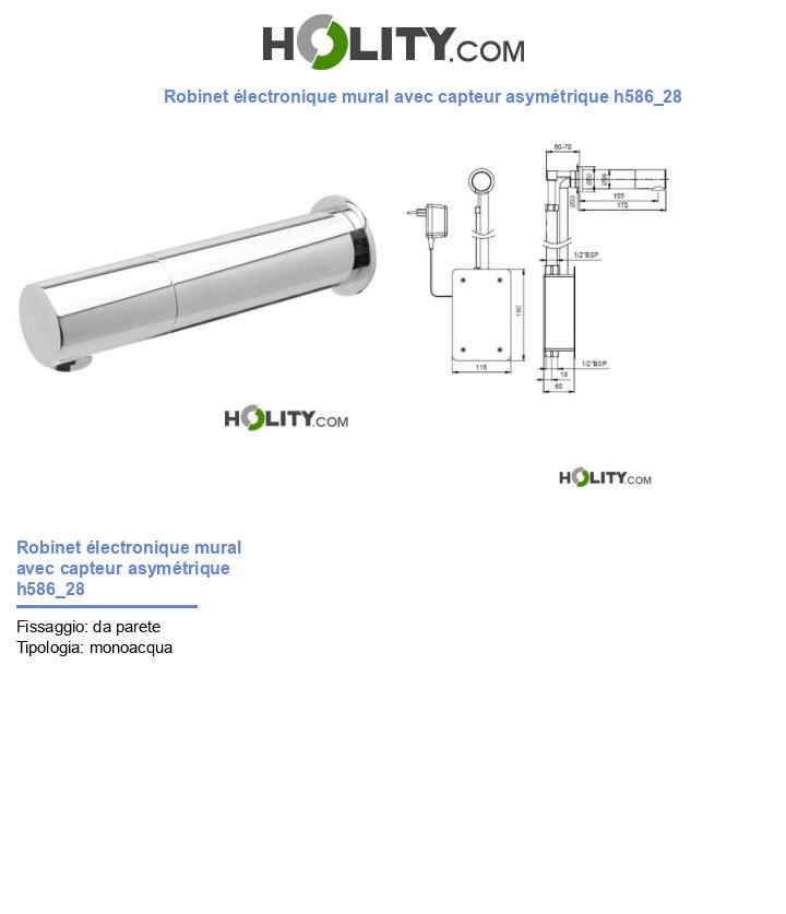 Robinet électronique mural avec capteur asymétrique h586_28