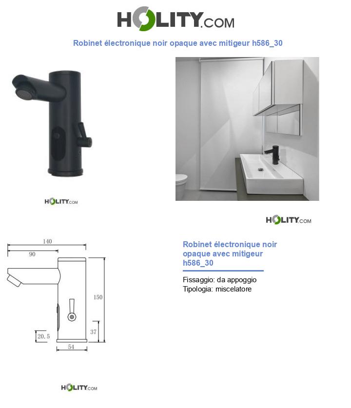 Robinet électronique noir opaque avec mitigeur h586_30