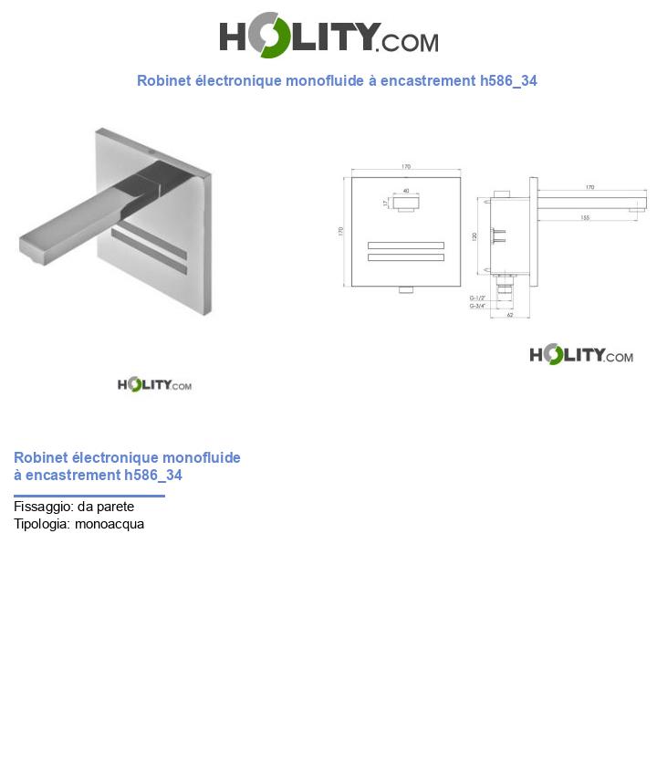 Robinet électronique monofluide à encastrement h586_34