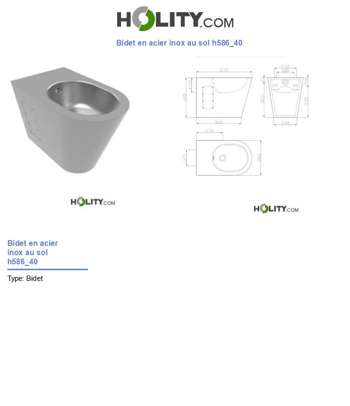 Bidet en acier inox au sol h586_40