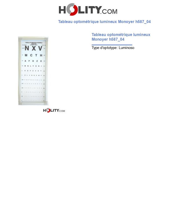 Tableau optométrique lumineux Monoyer h587_04