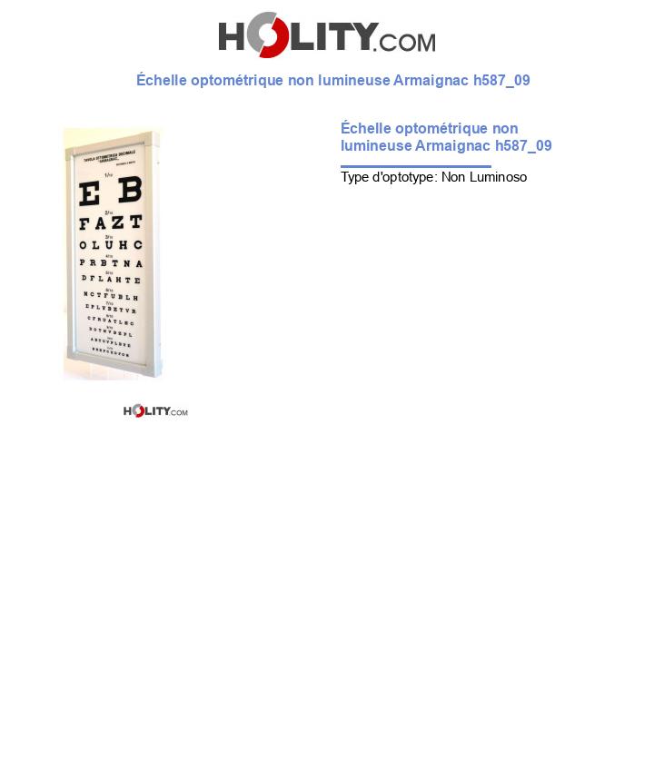 Échelle optométrique non lumineuse Armaignac h587_09
