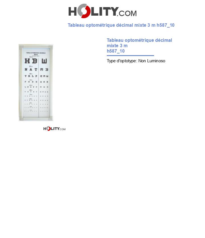 Tableau optométrique décimal mixte 3 m h587_10
