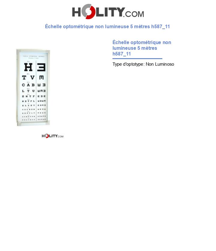 Échelle optométrique non lumineuse 5 mètres h587_11