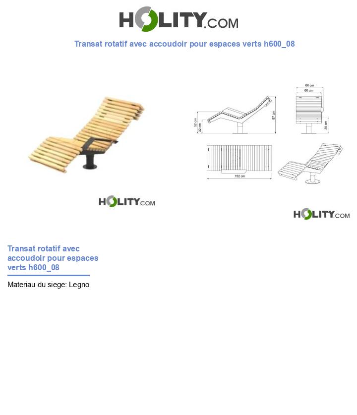 Transat rotatif avec accoudoir pour espaces verts h600_08