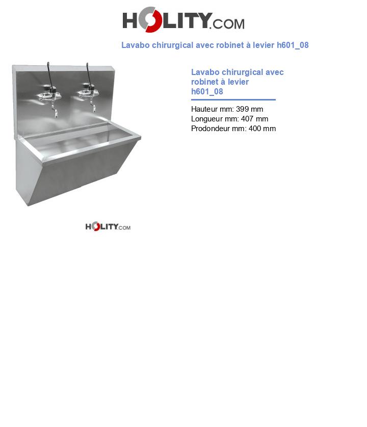 Lavabo chirurgical avec robinet à levier h601_08