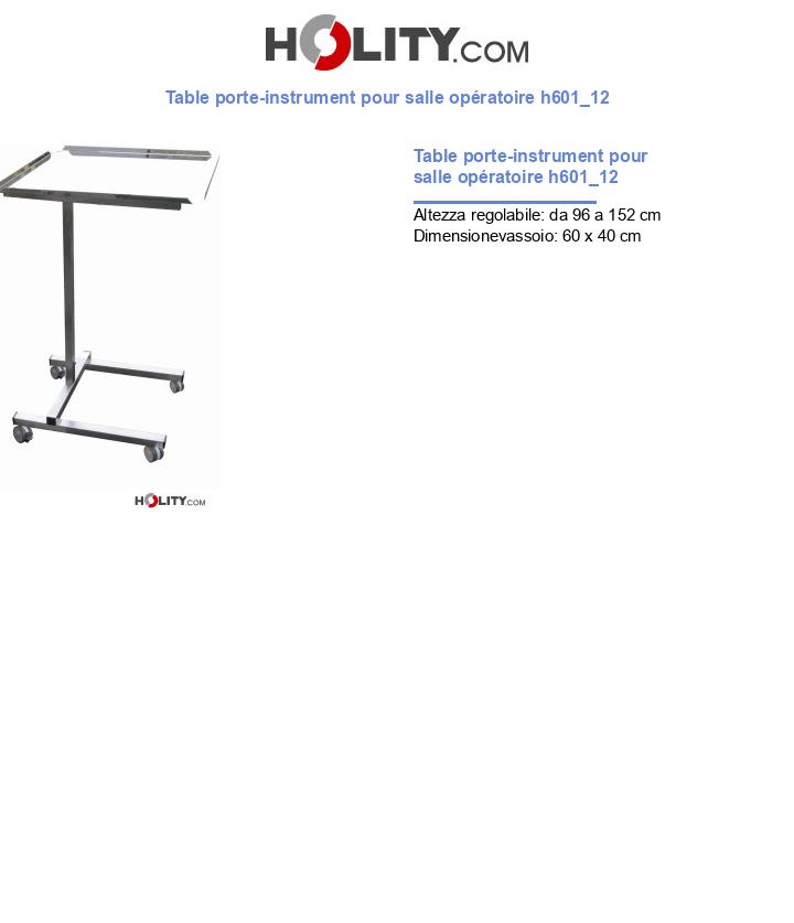 Table porte-instrument pour salle opératoire h601_12