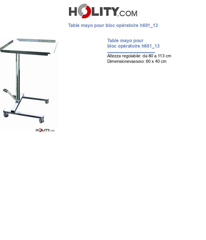 Table mayo pour bloc opératoire h601_13