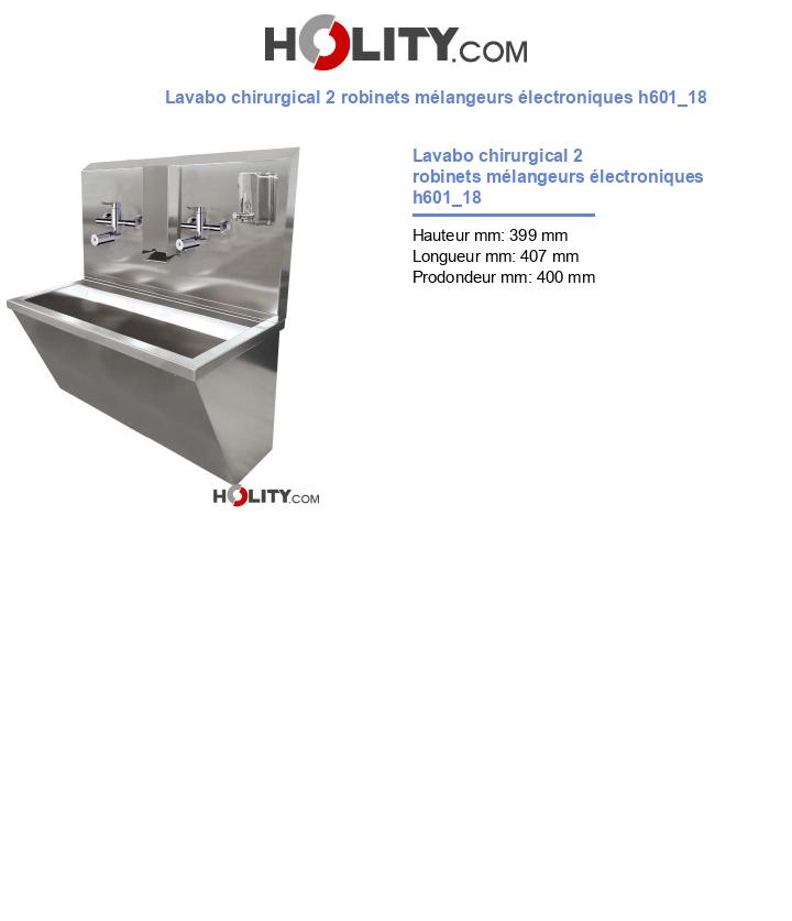 Lavabo chirurgical 2 robinets mélangeurs électroniques h601_18