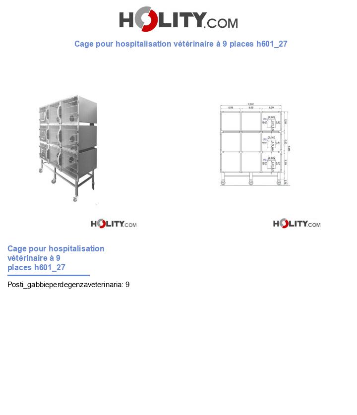 Cage pour hospitalisation vétérinaire à 9 places h601_27