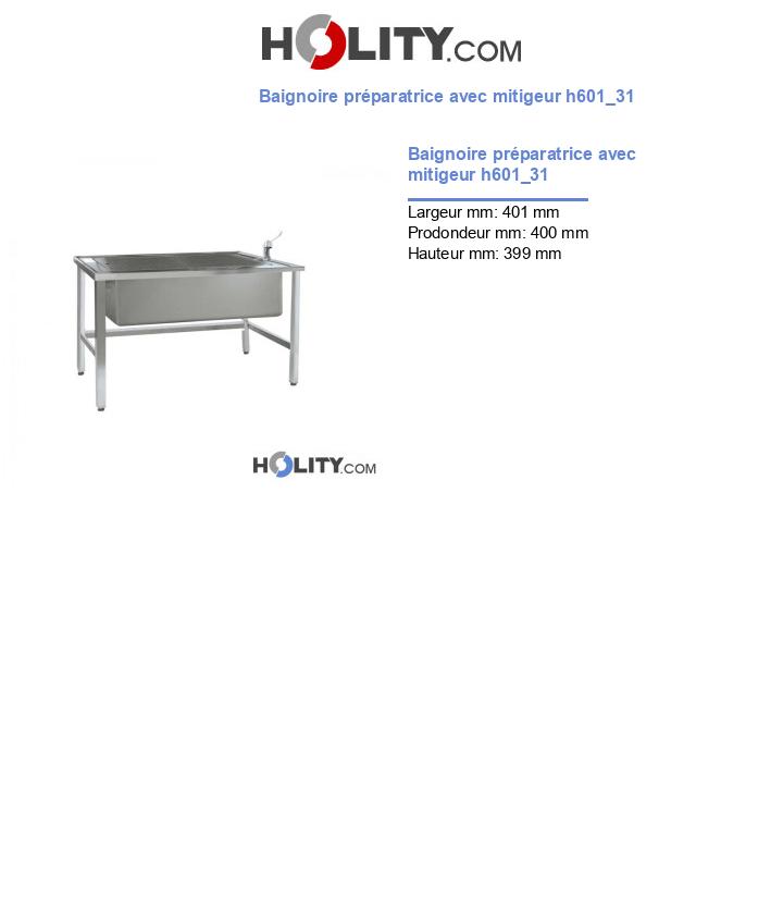 Baignoire préparatrice avec mitigeur h601_31