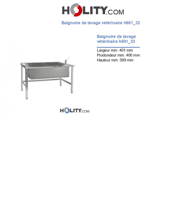 Baignoire de lavage vétérinaire h601_32