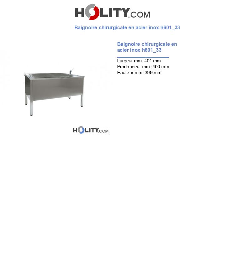 Baignoire chirurgicale en acier inox h601_33