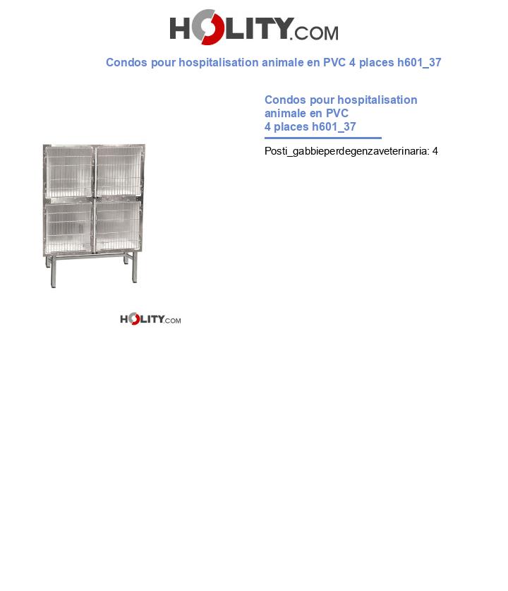 Condos pour hospitalisation animale en PVC 4 places h601_37