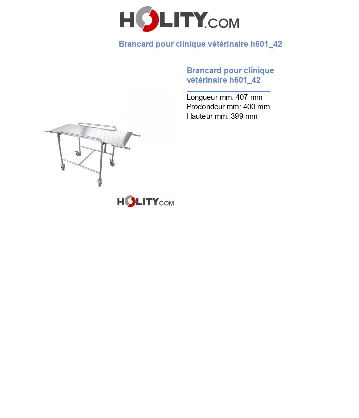 Brancard pour clinique vétérinaire h601_42