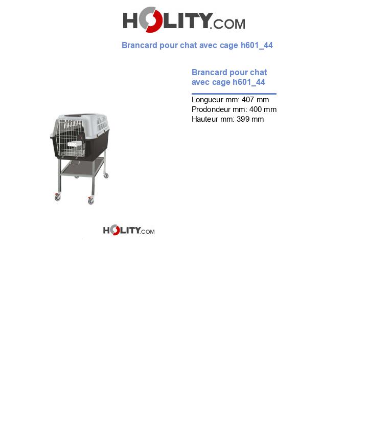 Brancard pour chat avec cage h601_44
