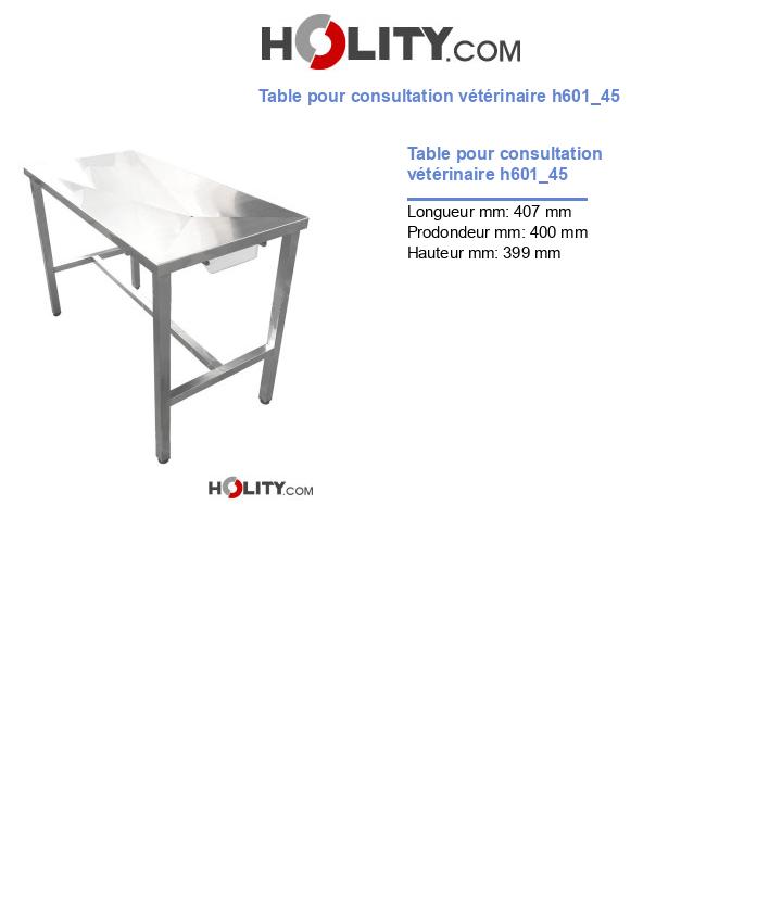 Table pour consultation vétérinaire h601_45