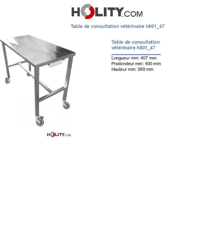 Table de consultation vétérinaire h601_47