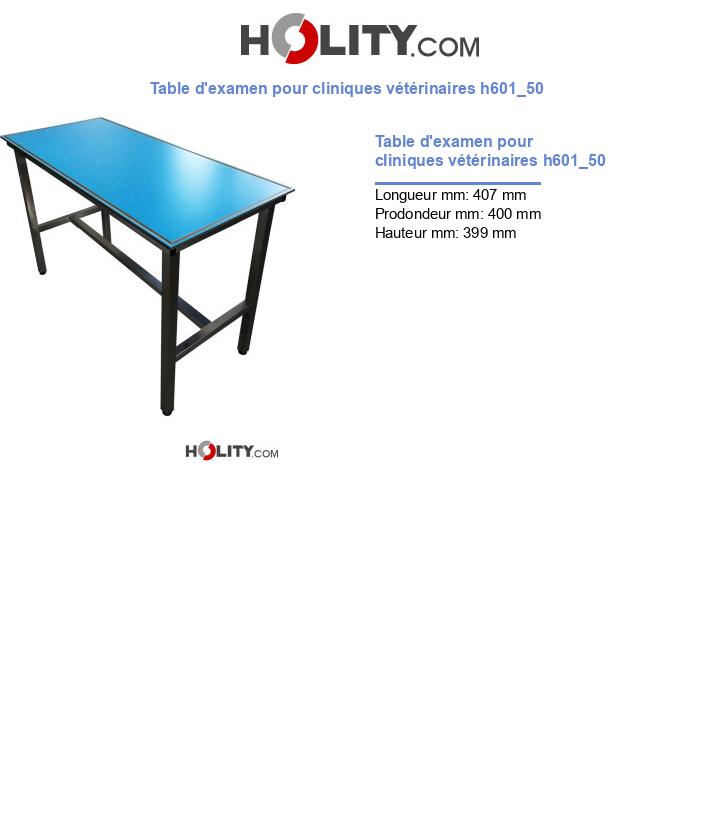 Table d'examen pour cliniques vétérinaires h601_50