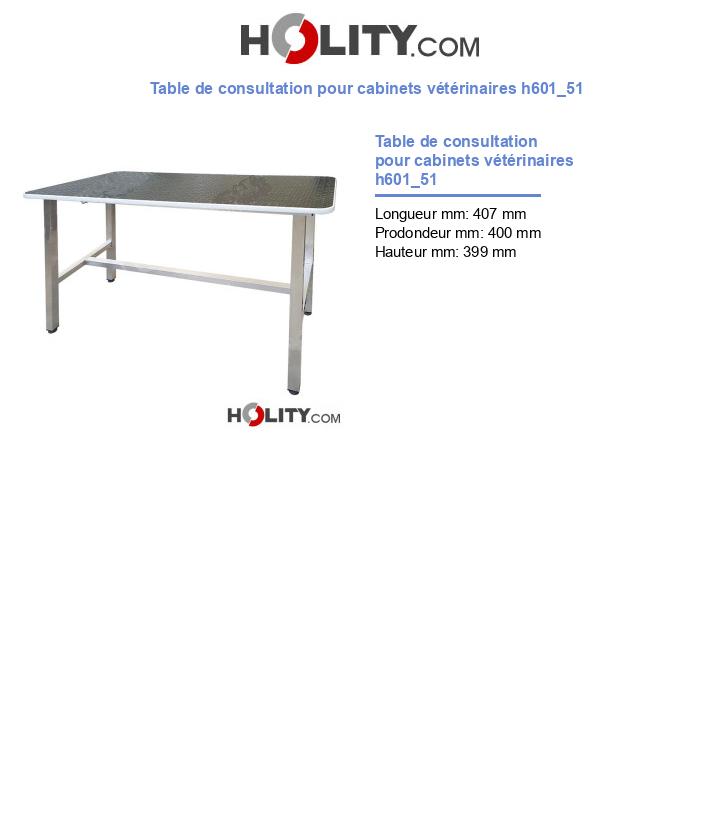 Table de consultation pour cabinets vétérinaires h601_51