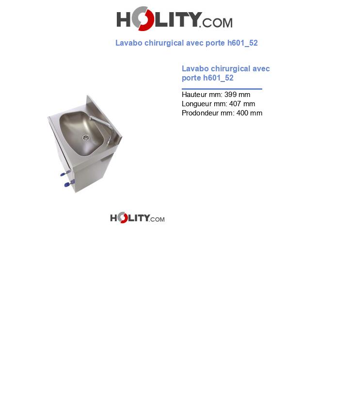 Lavabo chirurgical avec porte h601_52