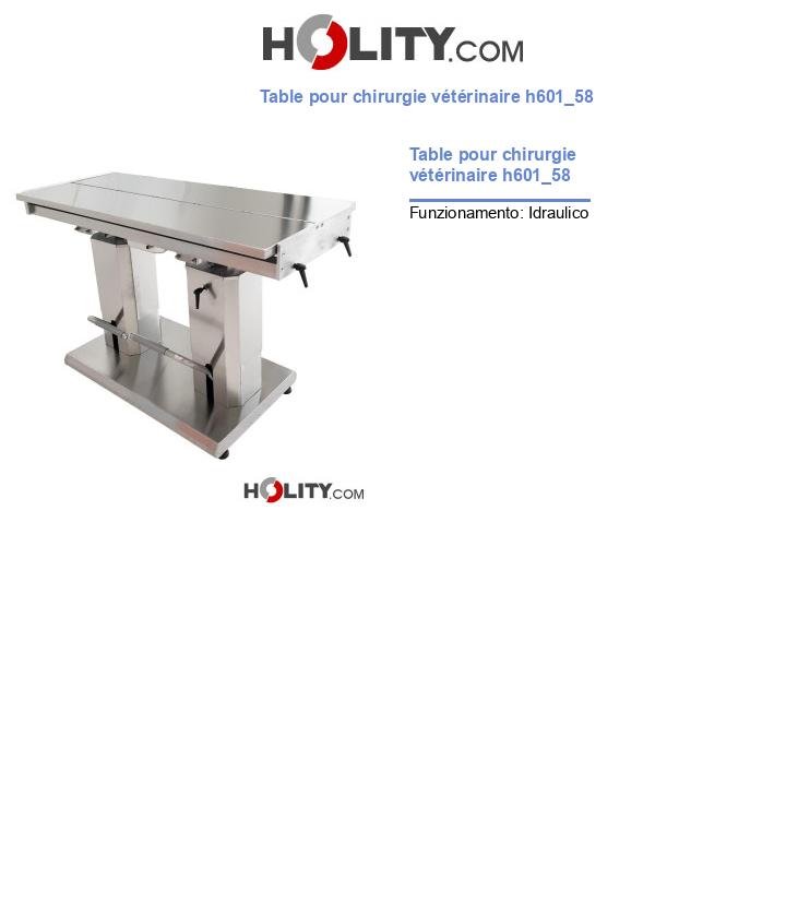 Table pour chirurgie vétérinaire h601_58