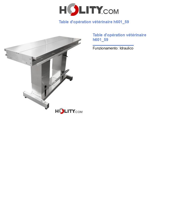 Table d'opération vétérinaire h601_59